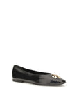 Tory Burch Black Calf Leather Bos Taurus Ballet Flats