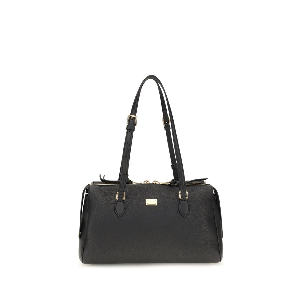 Dolce &amp; Gabbana Black Calf Leather Bos Taurus Shoulder Bag