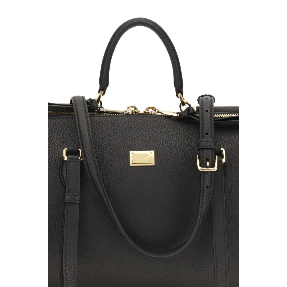 Dolce &amp; Gabbana Black Calf Leather Bos Taurus Shoulder Bag
