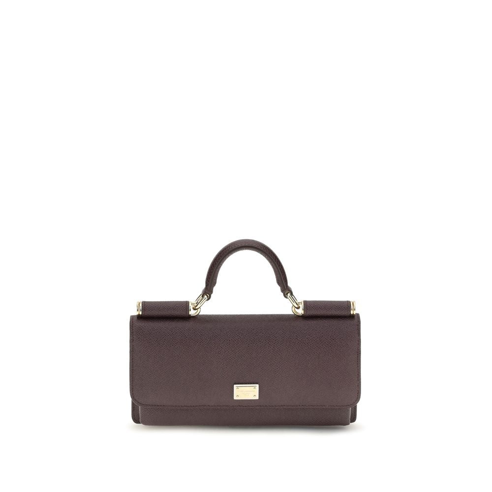 Dolce &amp; Gabbana Brown Calf Leather Bos Taurus Shoulder Bag
