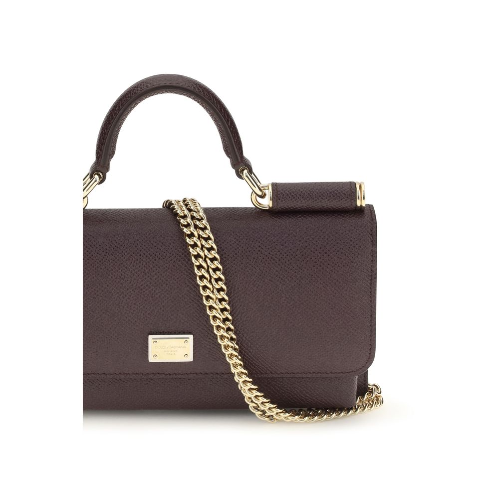 Dolce &amp; Gabbana Brown Calf Leather Bos Taurus Shoulder Bag