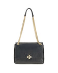 Tory Burch Black Calf Leather Bos Taurus Shoulder Bag