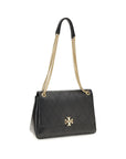 Tory Burch Black Calf Leather Bos Taurus Shoulder Bag