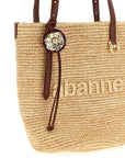 Paco Rabanne Beige Raffia Tote Bag