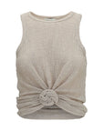 Magda Butrym Beige Lyocell Sleeveles T-Shirt