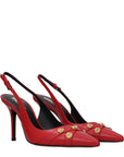 Versace Red Leather High Heel Pumps