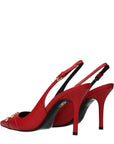 Versace Red Leather High Heel Pumps