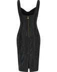 Elisabetta Franchi Black Viscose Midi Dress