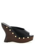 Magda Butrym Black Calfskin Wedge Sandals