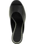 Magda Butrym Black Calfskin Wedge Sandals