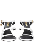 Versace White Leather Stiletto Heel Sandals