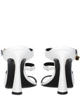 Versace White Leather Stiletto Heel Sandals