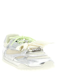 PINKO Silver Leather Athletic Sneakers