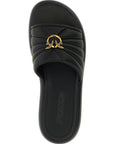 PINKO Black Lambskin Slides