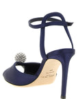 Jimmy Choo Blue Tencel Stiletto Heel Sandals