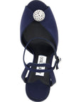 Jimmy Choo Blue Tencel Stiletto Heel Sandals