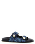 Jimmy Choo Blue Tencel Slides