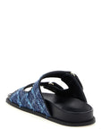 Jimmy Choo Blue Tencel Slides
