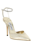 Jimmy Choo Gold Tencel High Heel Pumps