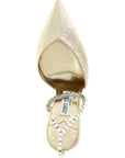 Jimmy Choo Gold Tencel High Heel Pumps