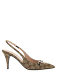 Gucci Beige Polyester High Heel Pumps