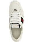 Gucci White Lamb Leather Low Top Sneakers