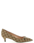 Gucci Beige Polyester Mid Heel Pumps