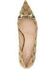 Gucci Beige Polyester Mid Heel Pumps