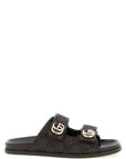 Gucci Brown Cotton Slides