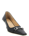Gucci Black Lamb Leather Mid Heel Pumps