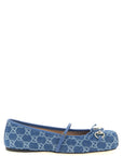 Gucci Blue Cotton Ballet Flats