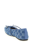 Gucci Blue Cotton Ballet Flats