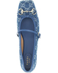 Gucci Blue Cotton Ballet Flats
