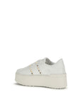 Valentino Garavani White Calf Leather Bos Taurus Platform Sneakers