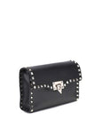 Valentino Garavani Black Calf Leather Bos Taurus Shoulder Bag