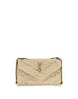 Saint Laurent Beige Raffia Shoulder Bag