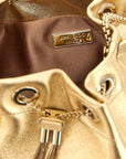Jimmy Choo Gold Lamb Leather Handbag