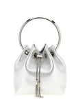 Jimmy Choo Silver Lamb Leather Handbag