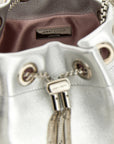 Jimmy Choo Silver Lamb Leather Handbag