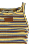 Fendi Multicolor Cotton Sleeveles T-Shirt