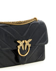 PINKO Black Calfskin Shoulder Bag