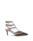 Valentino Garavani Brown Calf Leather Bos Taurus Mid Heel Pumps
