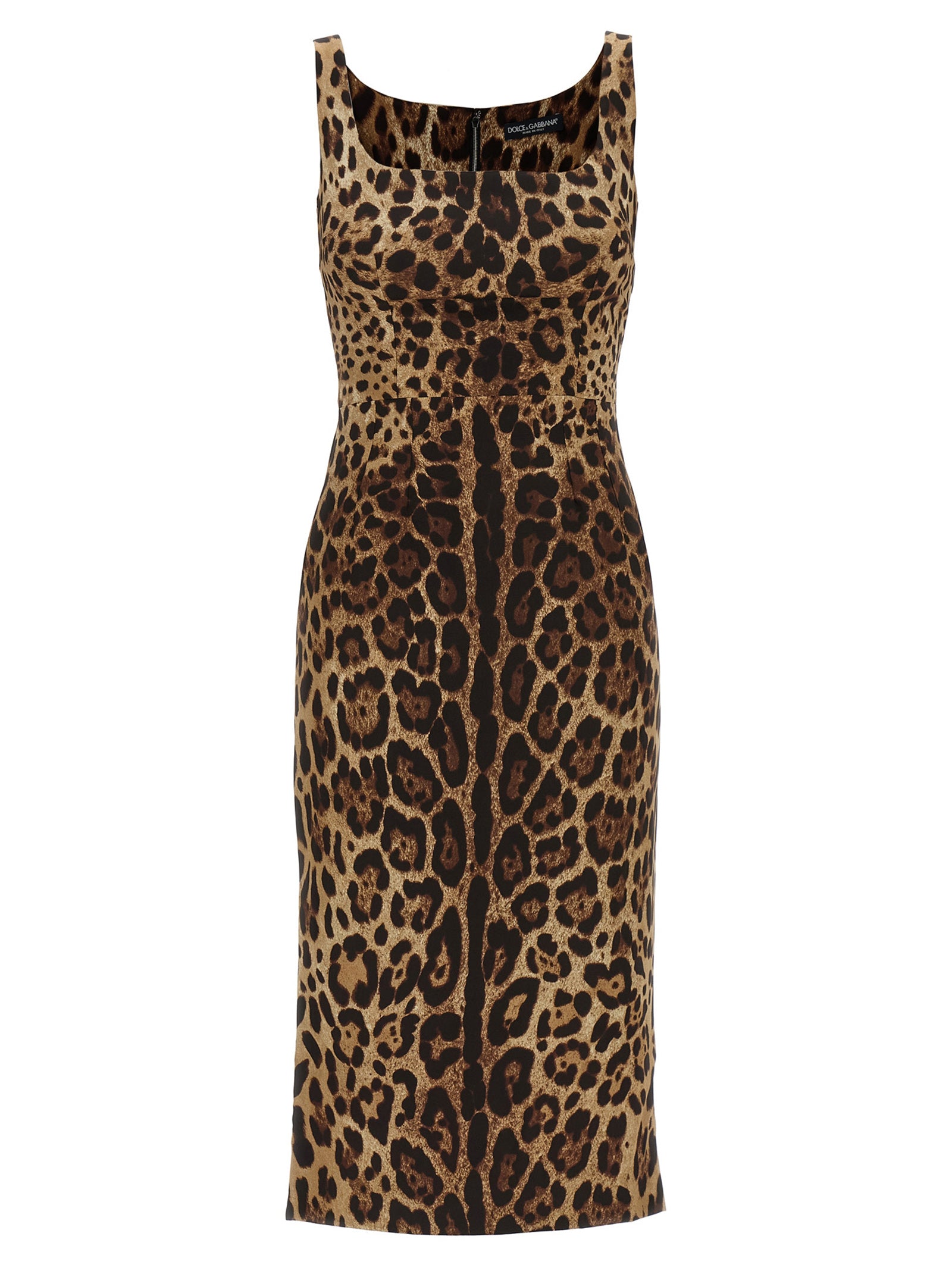 Dolce &amp; Gabbana Brown Silk Midi Dress