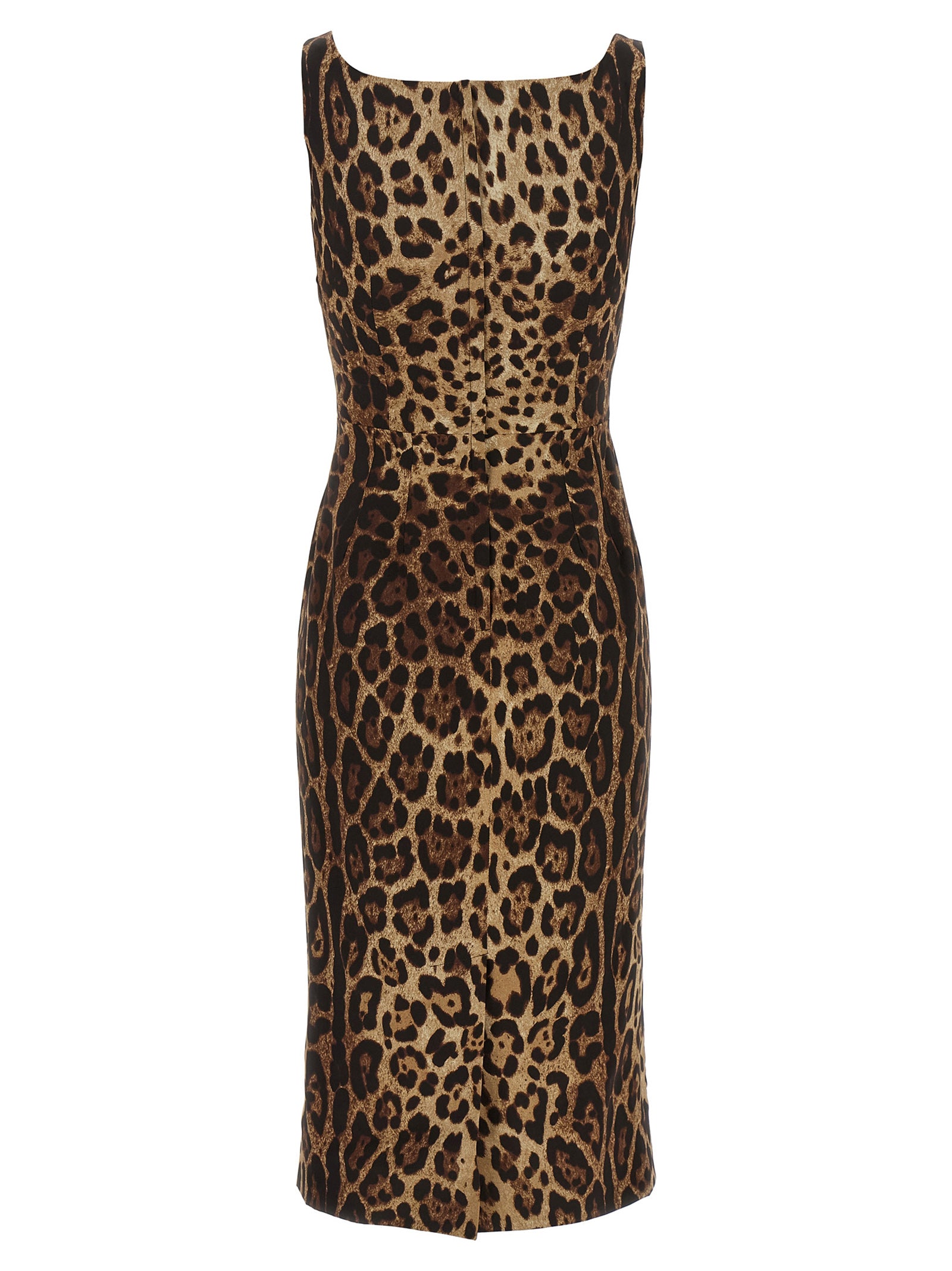 Dolce &amp; Gabbana Brown Silk Midi Dress