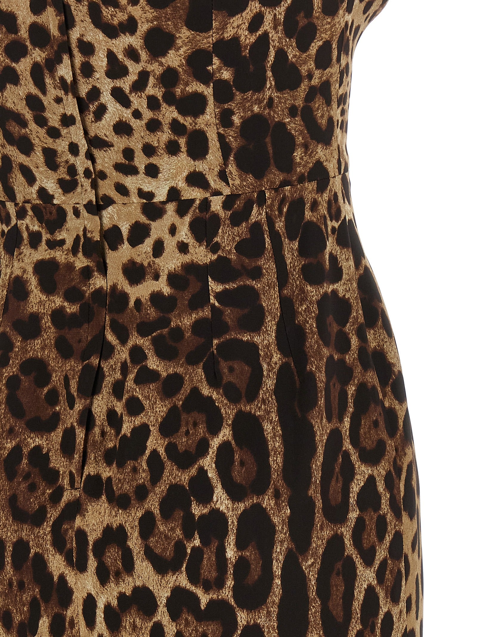 Dolce &amp; Gabbana Brown Silk Midi Dress