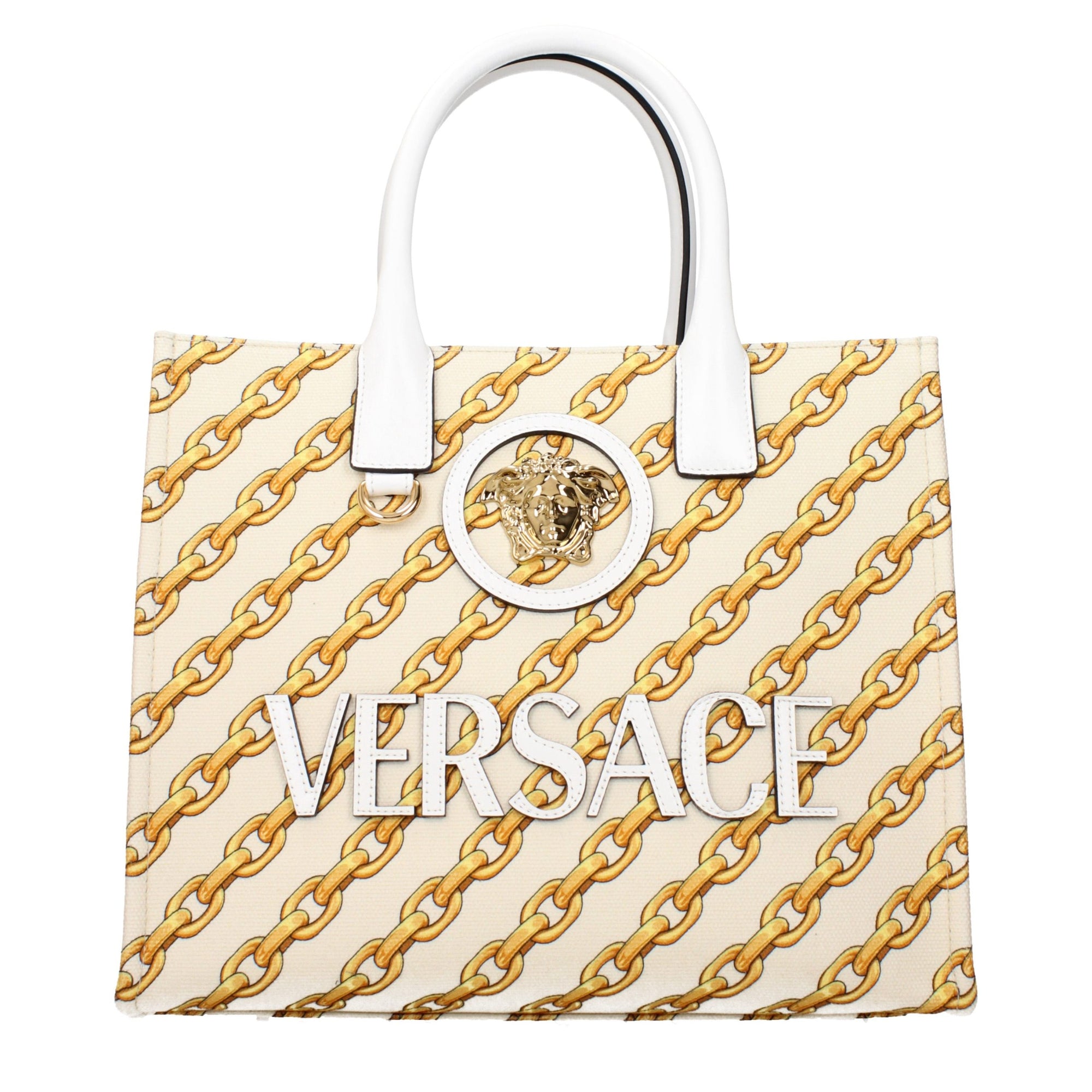 Versace Beige Fabric Handbag