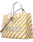 Versace Beige Fabric Handbag