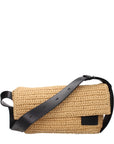 Jil Sander Beige Raffia Crossbody Bag