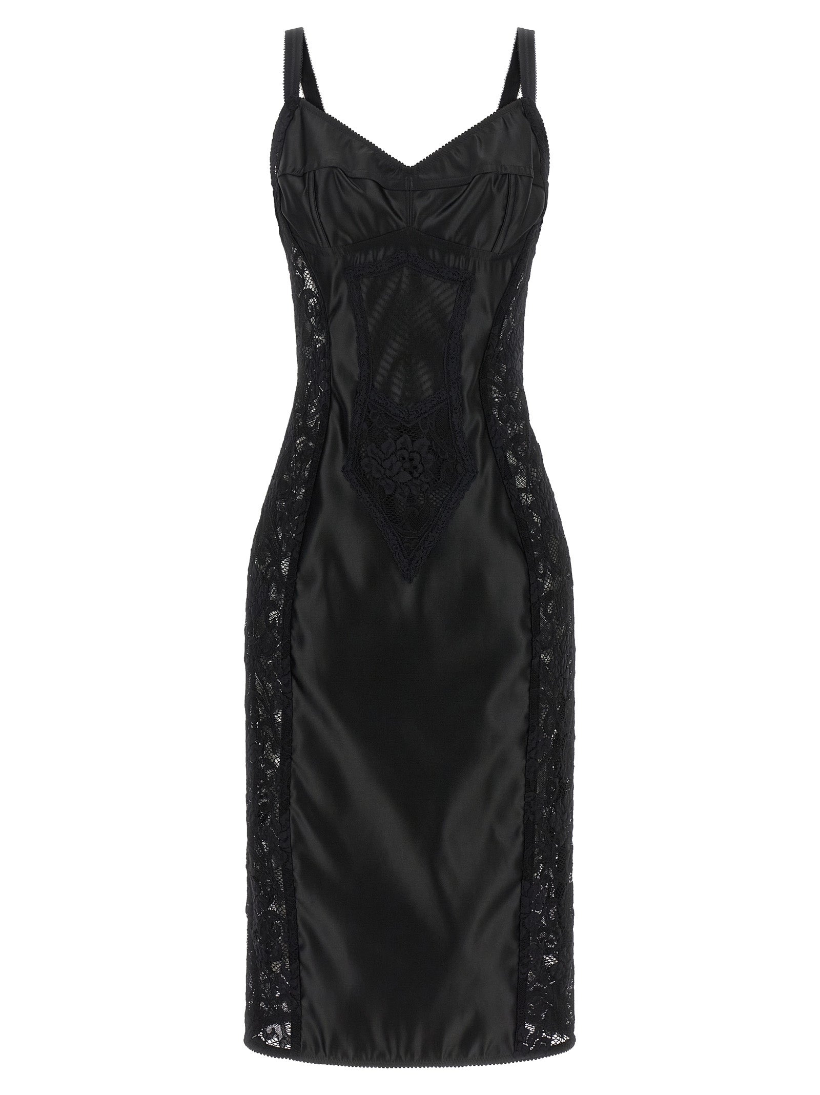 Dolce &amp; Gabbana Black Polyamide Midi Dress