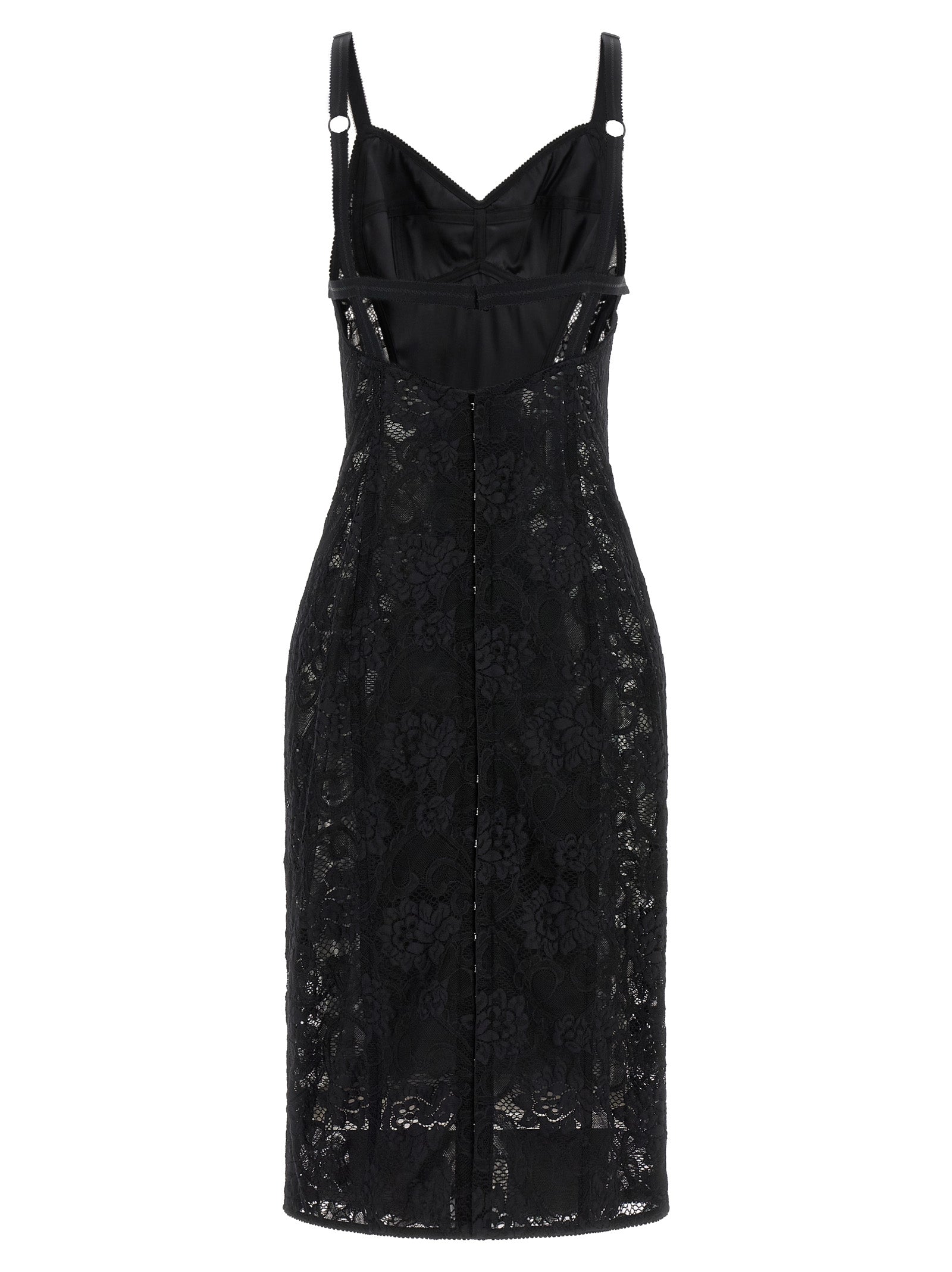 Dolce &amp; Gabbana Black Polyamide Midi Dress